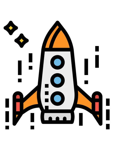 Espacio Cohete Vector Icono — Vector de stock