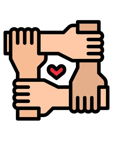 Рука Держащая Икону Сердца — стоковый вектор