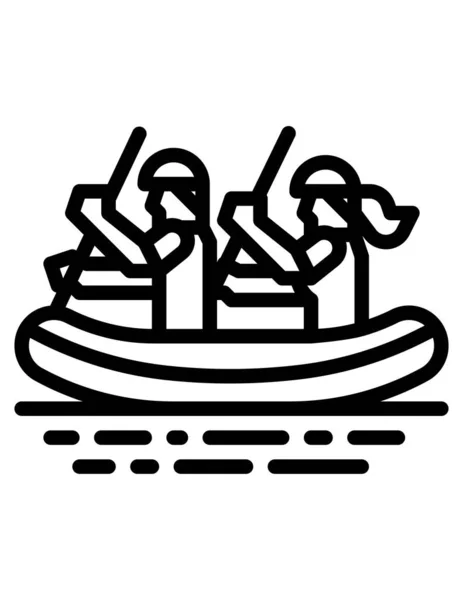 Ilustración Vectorial Personas Una Canoa — Vector de stock