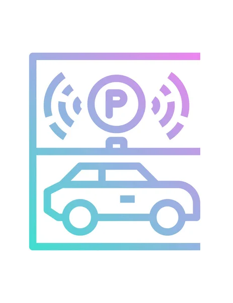 白地に駐車する車のベクトル図 — ストックベクタ