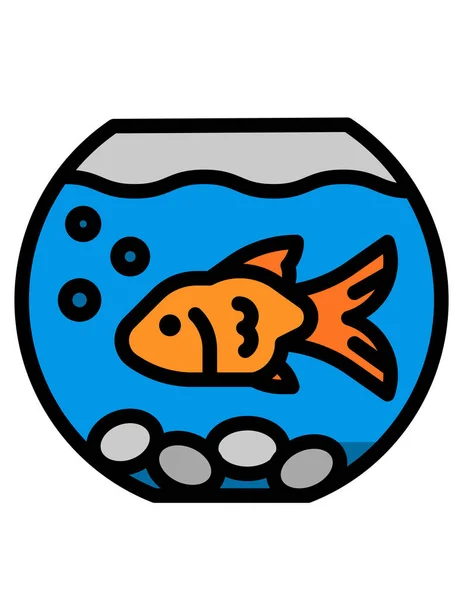 Fisch Symbol Cartoon Stil Isoliert Auf Weißem Hintergrund Meeresfrüchte Als — Stockvektor