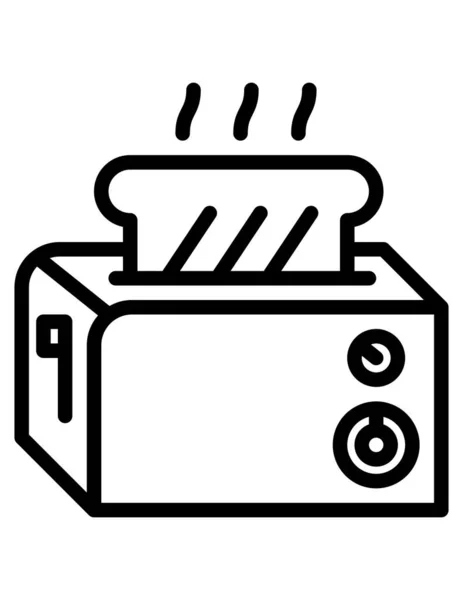 Toaster Linienvektorsymbol Stil Ist Zweifarbig Flaches Symbol Grau Und Cyan — Stockvektor