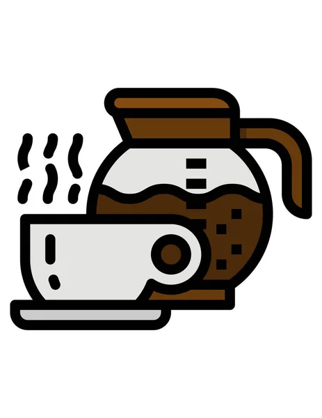 Ikona Ekspres Kawy Płaskim Stylu Izolowane Białym Tle Ilustracja Wektor — Wektor stockowy