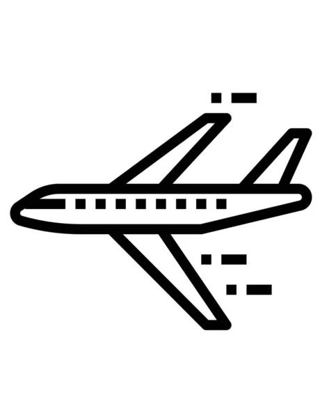 Icono Vector Avión Señal Viaje Símbolo Transporte Vuelo — Vector de stock