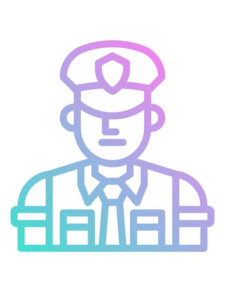 Policeman Flat Icon Vector Illustration — Stock Vector