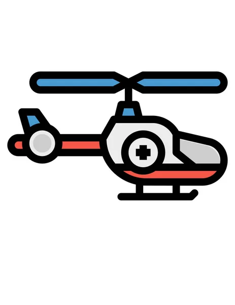 Helikopter Vektorsymbol Stil Ist Zweifarbig Flaches Symbol Intensive Rote Und — Stockvektor