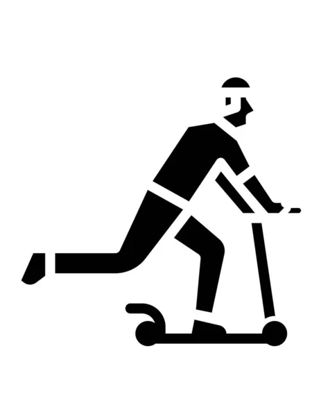 Scooter süren bir adam.