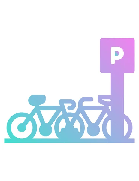 自転車駐車アイコンベクトルイラスト — ストックベクタ