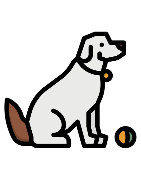 Perro Icono Estilo Negro Aislado Sobre Fondo Blanco — Vector de stock