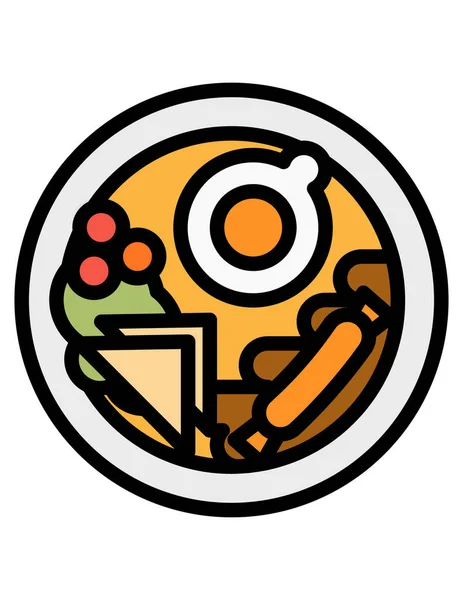 Comida Cocina Icono Vector Plano — Vector de stock