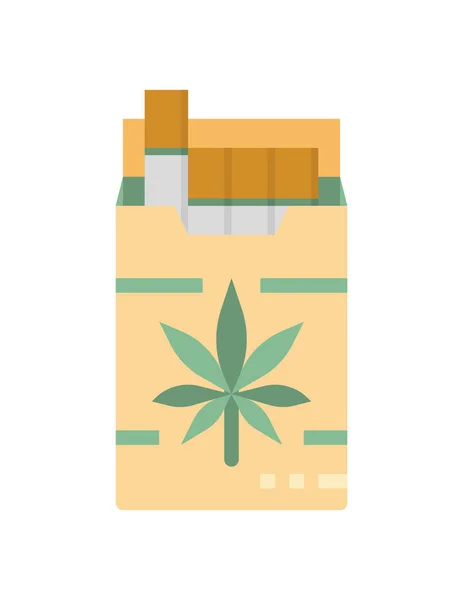 Marijuanablad Ikonen Platt Färg Stil Vektor Illustration — Stock vektor
