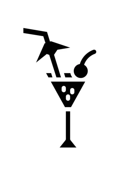 Cocktail Symbol Flache Bauweise Folge — Stockvektor
