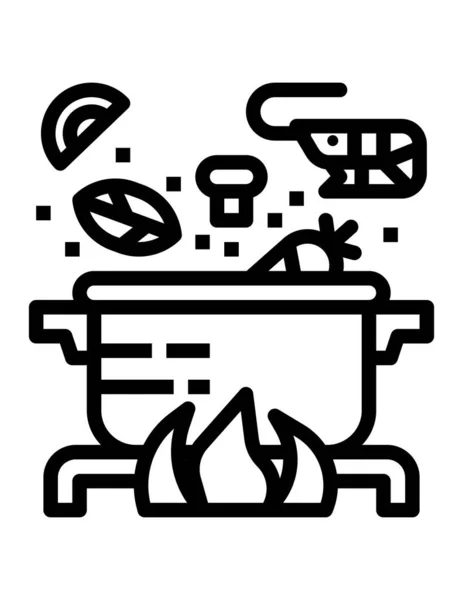 Ilustración Vectorial Cocinar Olla — Vector de stock