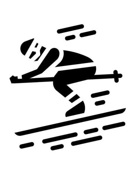 Ijshockeystick Figuur Sneeuw — Stockvector