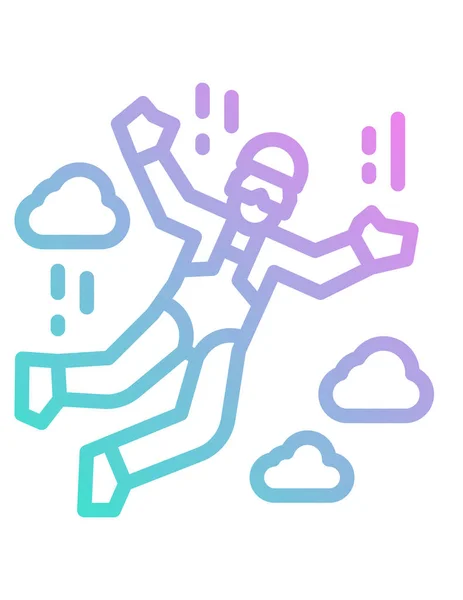 雲のある男のベクトル図 — ストックベクタ