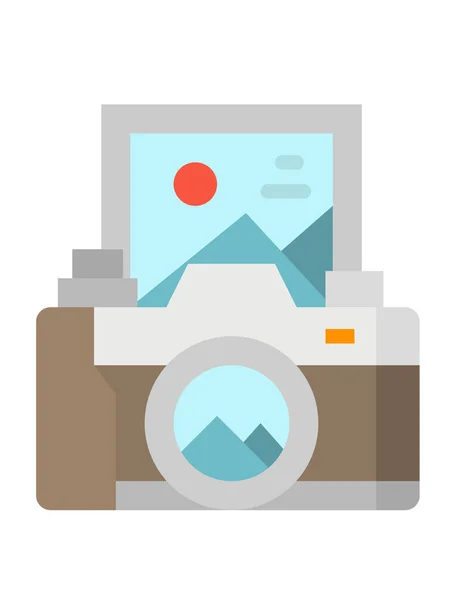 Camera Icon Flat Style Isolated White Background — Stock Vector