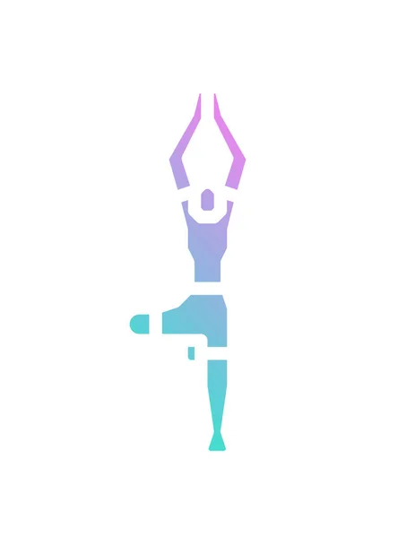 Mujer Pie Pose Yoga — Vector de stock