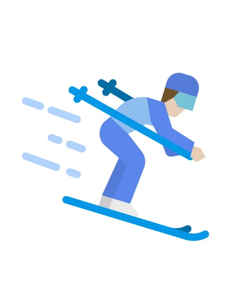 男性スキーアイコンのベクトルイラスト — ストックベクタ
