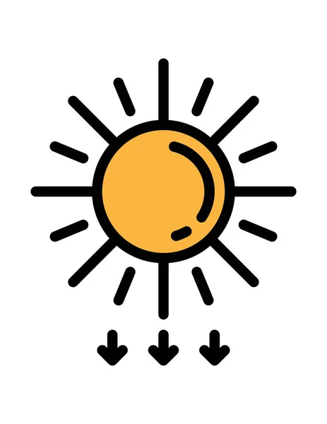 Sol Icono Vector Ilustración — Archivo Imágenes Vectoriales