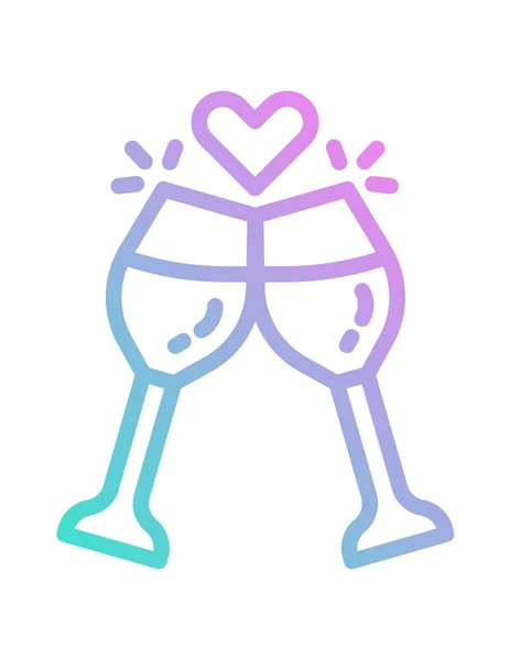 Ilustración Vectorial Iconos Línea Simple Vino — Archivo Imágenes Vectoriales