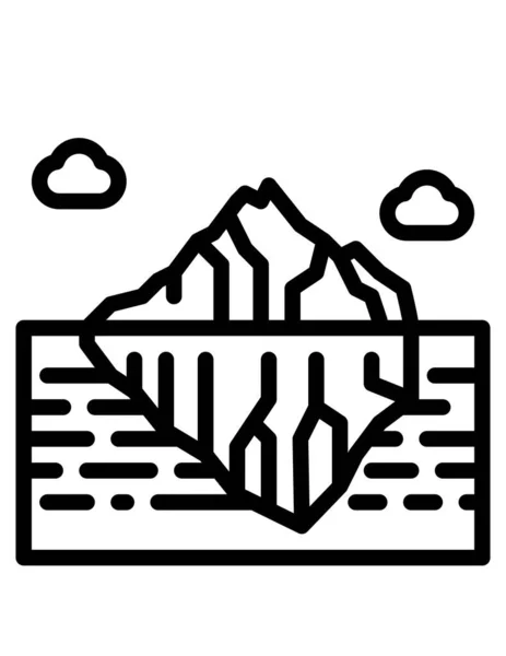 Montaña Paisaje Vector Icono — Vector de stock