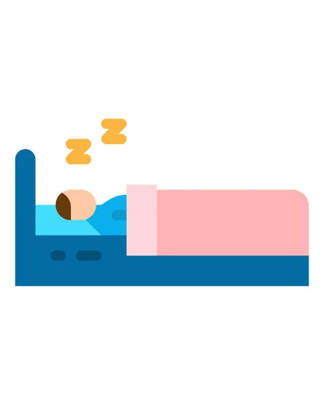 Illustrazione Vettoriale Della Persona Che Dorme Letto — Vettoriale Stock
