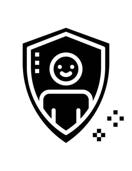 Ícone Escudo Proteção Segurança Tema Segurança Design Isolado Ilustração Vetorial — Vetor de Stock