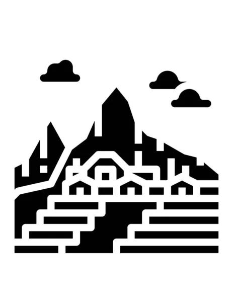 Ilustrasi Vektor Dari Peru Machu Picchu - Stok Vektor