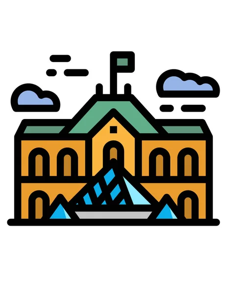 Icona Degli Edifici Della Città Illustrazione Vettoriale — Vettoriale Stock
