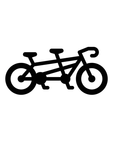 Ilustração Vetorial Bicicleta Tandem Fundo Branco — Vetor de Stock