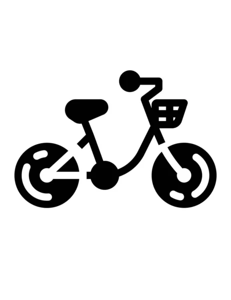 Icono Bicicleta Estilo Negro Aislado Sobre Fondo Blanco Deporte Símbolo — Vector de stock