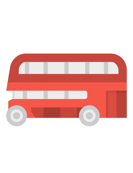 Bus Plano Vector Icono — Vector de stock