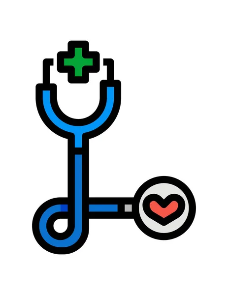 Estetoscopio Médico Icono Vector Ilustración Diseño Gráfico — Vector de stock