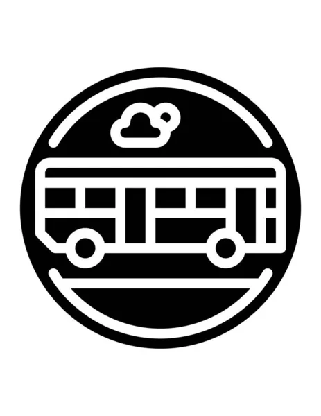 Ícone Estação Ônibus Ilustração Vetorial —  Vetores de Stock