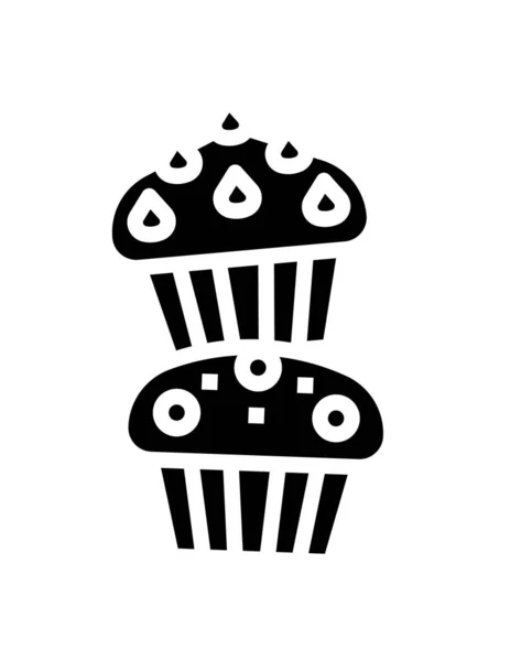Muffin Symbol Vektor Illustration — Stockvektor
