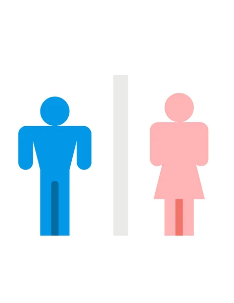 Vector Illustration Toilet Gender Sign White Background — Stock Vector