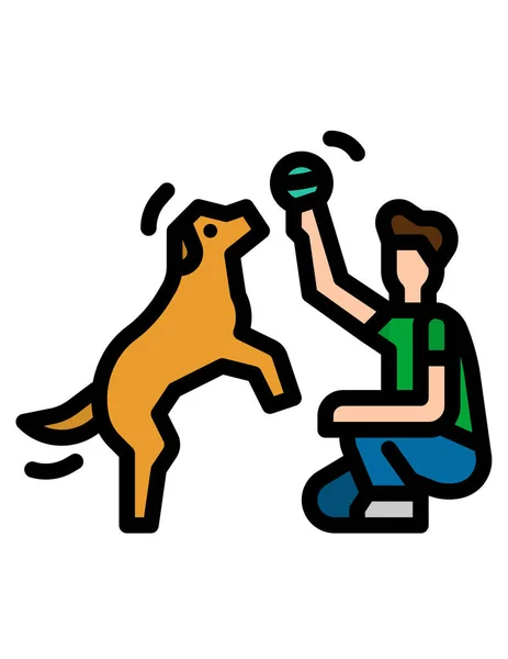 Vektor Illustration Der Zeichentrickfigur Eines Hundes — Stockvektor
