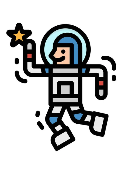 Διανυσματική Απεικόνιση Ενός Χαριτωμένου Διαστημάνθρωπου Κινουμένων Σχεδίων — Διανυσματικό Αρχείο