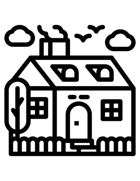 Ikona Budynku Domu Ilustracja Wektora — Wektor stockowy