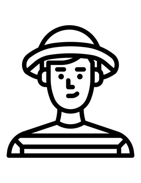 Vector Illustration Man Hat — Stock Vector