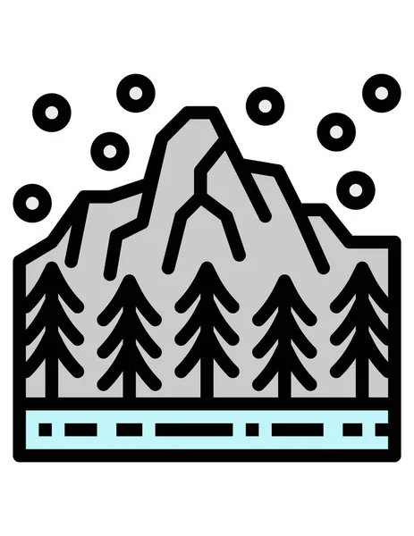 Illustration Vectorielle Paysage Montagne — Image vectorielle