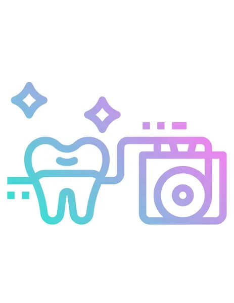 Cuidados Dentários Ícone Dente Ilustração Vetorial —  Vetores de Stock