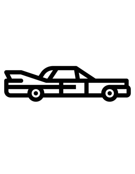 Ilustração Vetorial Carro Retro Sobre Fundo Branco — Vetor de Stock