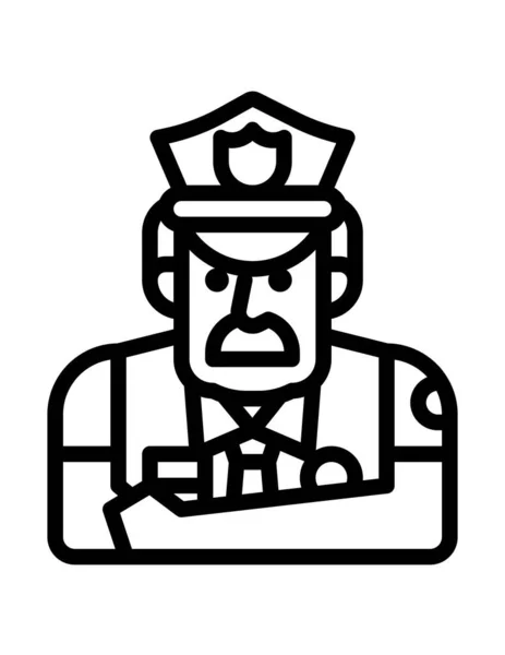 Policeman Flat Icon Vector Illustration — Stock Vector