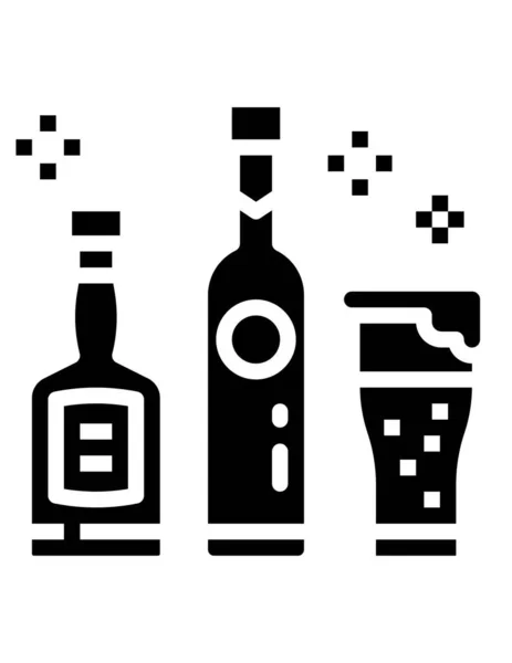 Alkoholické Nápoje Koncept Bílém Pozadí — Stockový vektor