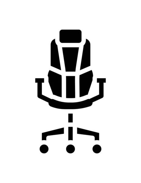 Icono Silla Oficina Estilo Negro Aislado Sobre Fondo Blanco Ilustración — Vector de stock