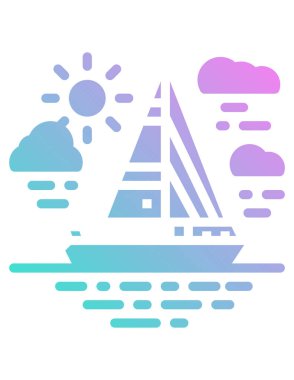 Yelkenli yatının vektör çizimi