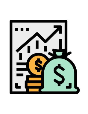 bankacılık ve finans hattı vektör simgesi.