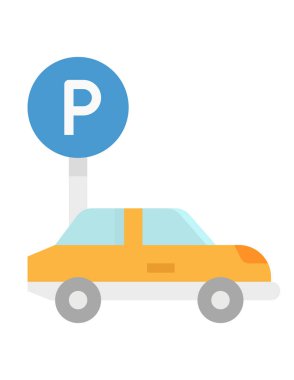 Beyaz arkaplanda park arabasının vektör çizimi