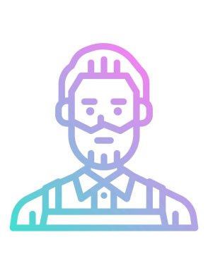 kişi veya avatar, vektör simgesi beyaz üzerinde izole